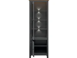 Vitrina 2 puertas con LED Duck Gris antracita y Madera