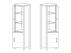 Vitrina 2 puertas Lyam Madera y Negro