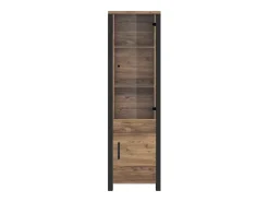 Vitrina 2 puertas Lyam Madera y Negro