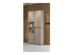 Vitrina alta 2 puertas colección HAVANA. Color beige y negro.