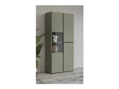 Vitrina alta 2 puertas colección HAVANA. Colores salvia y negro.