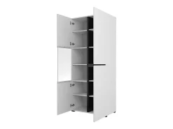 Vitrina alta de 2 puertas colección HAVANA. Color blanco y negro.