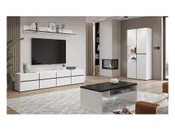 Vitrina alta de 2 puertas colección HAVANA. Color blanco y negro.