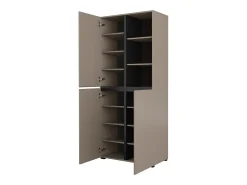 Vitrina alta de 2 puertas colección HAVANA con LED integrado. Colores beige y negro.