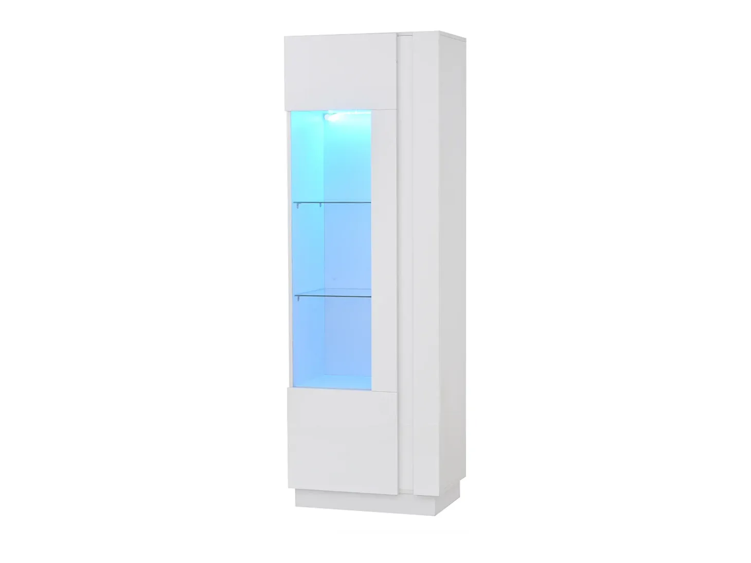 Vitrina alto brillo 60×40×180 cm - con iluminación LED - 1 puerta - blanco