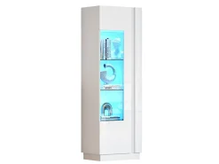 Vitrina alto brillo 60×40×180 cm - con iluminación LED - 1 puerta - blanco