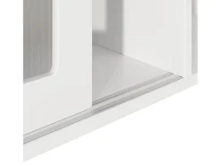 Vitrina blanca - Mueble de comedor con 5 puertas y 1 cajón - estantes regulables y luces LED