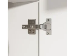 Vitrina blanca - Mueble de comedor con 5 puertas y 1 cajón - estantes regulables y luces LED