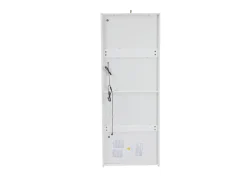 Vitrina blanca - Vitrina con iluminación LED y 2 puertas - estantes de cristal regulables de 2 niveles - para salón