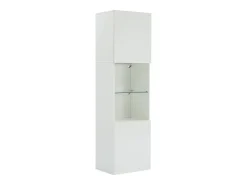 Vitrina blanca - Vitrina con 2 puertas y luces LED - almacenaje abierto - para salón y dormitorio