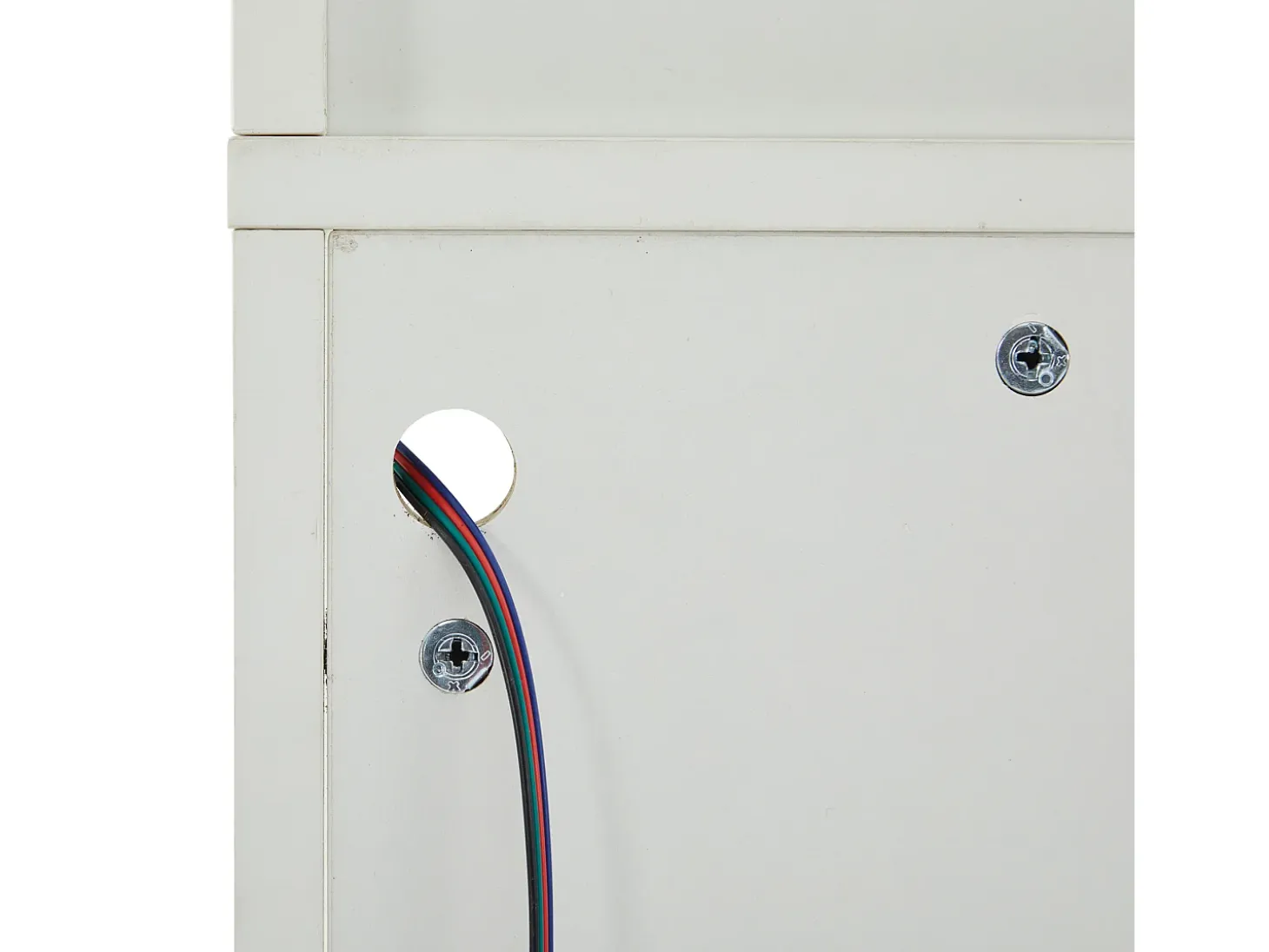 Vitrina blanca - Vitrina con 2 puertas y luces LED - almacenaje abierto - para salón y dormitorio