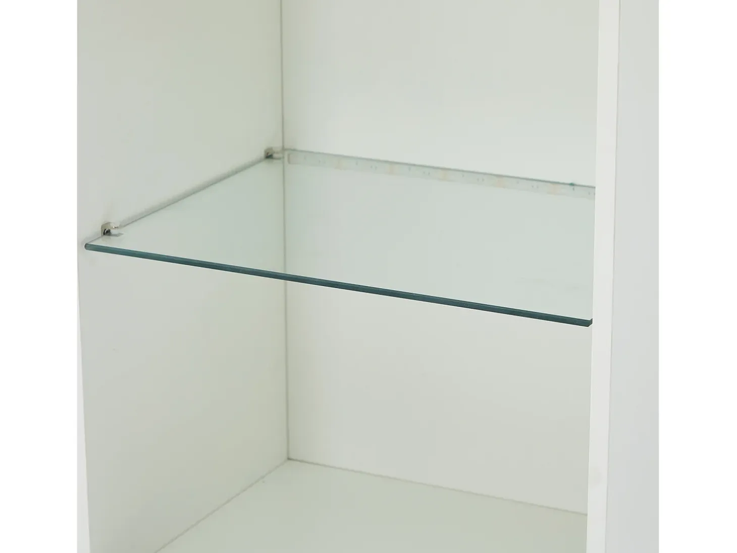 Vitrina blanca - Vitrina con 2 puertas y luces LED - almacenaje abierto - para salón y dormitorio