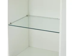 Vitrina blanca alto brillo con 2 puertas y 1 estante de cristal, LED incluido - 45x35x160cm