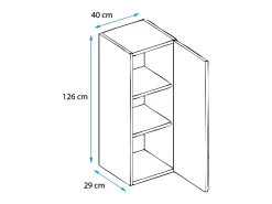 Vitrina colgante para Salón comedor en Negro con LED 40x29x126cm Nora V2
