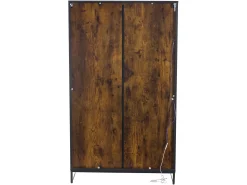 Vitrina con iluminación LED, vitrina independiente, armario de 2 cajones, con panel acrílico, 80x40x138 cm, marrón