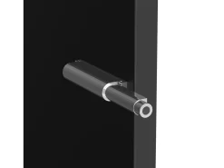Vitrina con puerta acrílica e iluminación LED - estantes de cristal - Negro 40 x 29 x 170 cm