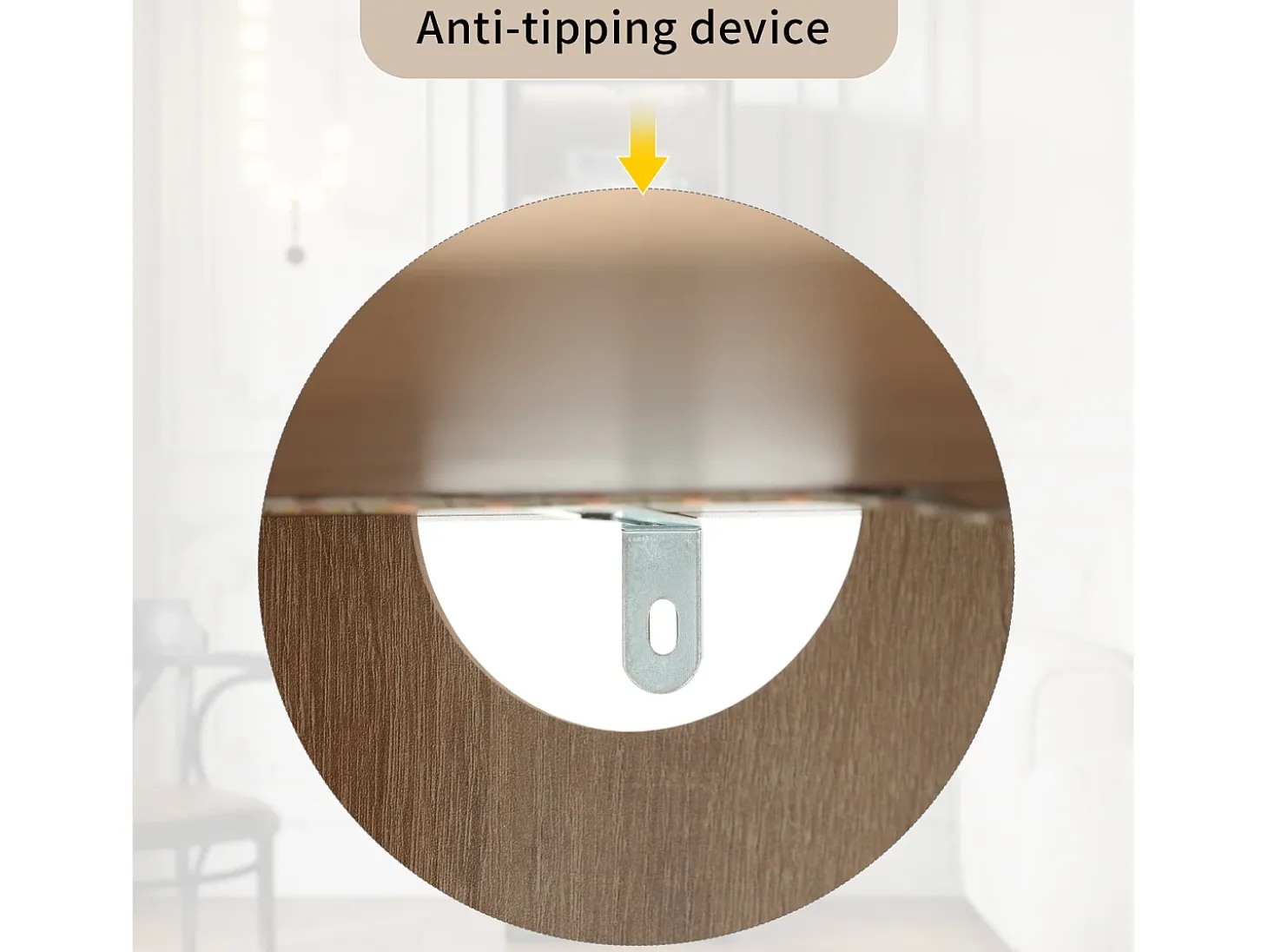 Vitrina con tira LED, puerta de cristal y cajón - Luz natural