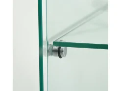 Vitrina de cristal - Vitrina de colección con puertas - Iluminación LED - 2 puertas, 4 estantes - 80,5×36,5×164 cm - Blanco
