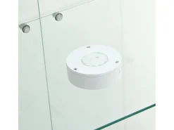 Vitrina de cristal con soporte, LED, 2 puertas con cerradura, 4 compartimentos, para colecciones y decoración