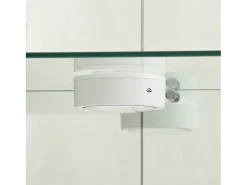 Vitrina de cristal de 163,9 x 36,49 x 80,49 cm, con estantes e iluminación LED, armario de curiosidades de doble puerta.