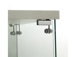 Vitrina de cristal de 163,9 x 36,49 x 80,49 cm, con estantes e iluminación LED, armario de curiosidades de doble puerta.