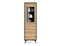 Vitrina de cristal templado de 2 puertas 54x178 cm