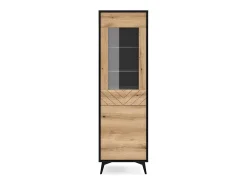 Vitrina de cristal templado de 2 puertas 54x178 cm