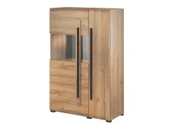 Vitrina de diseño XL colección BREDA. LED incluidos. Color roble.