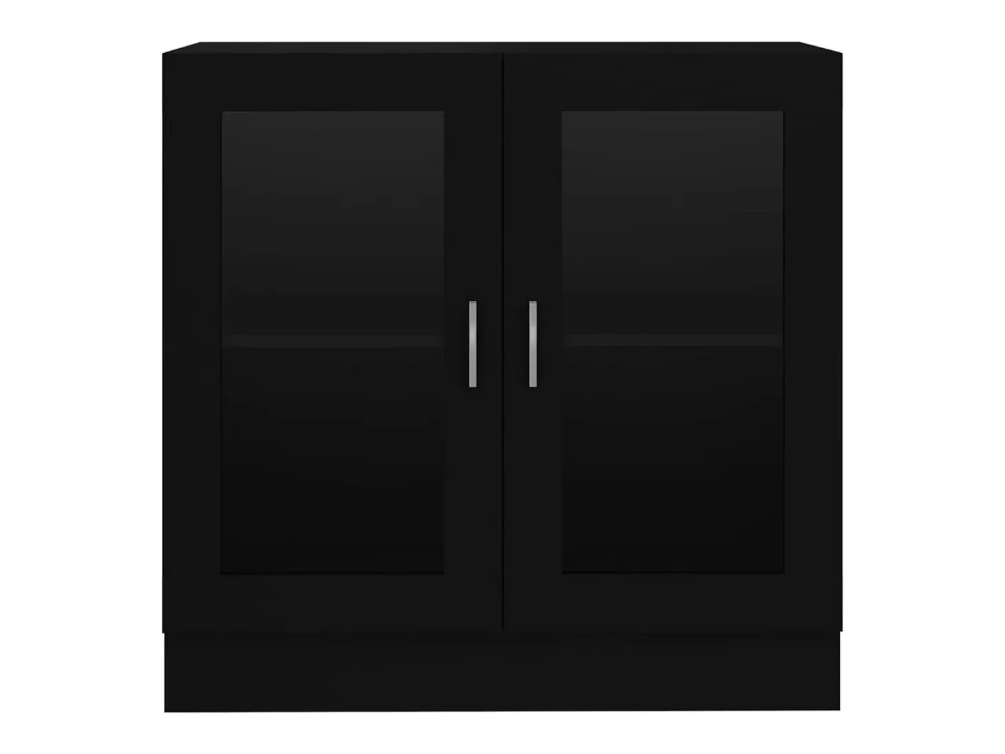 Vitrina de madera contrachapada negro 82,5x30,5x80 cm