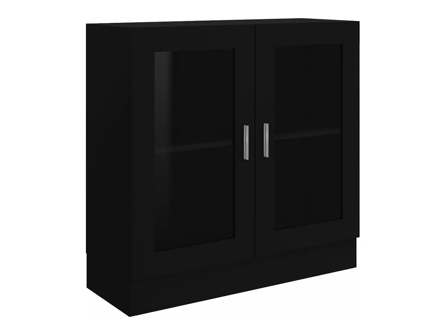 Vitrina de madera contrachapada negro 82,5x30,5x80 cm