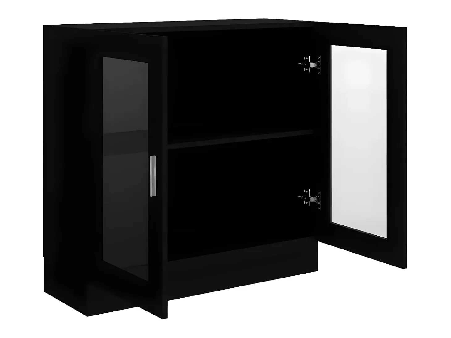 Vitrina de madera contrachapada negro 82,5x30,5x80 cm