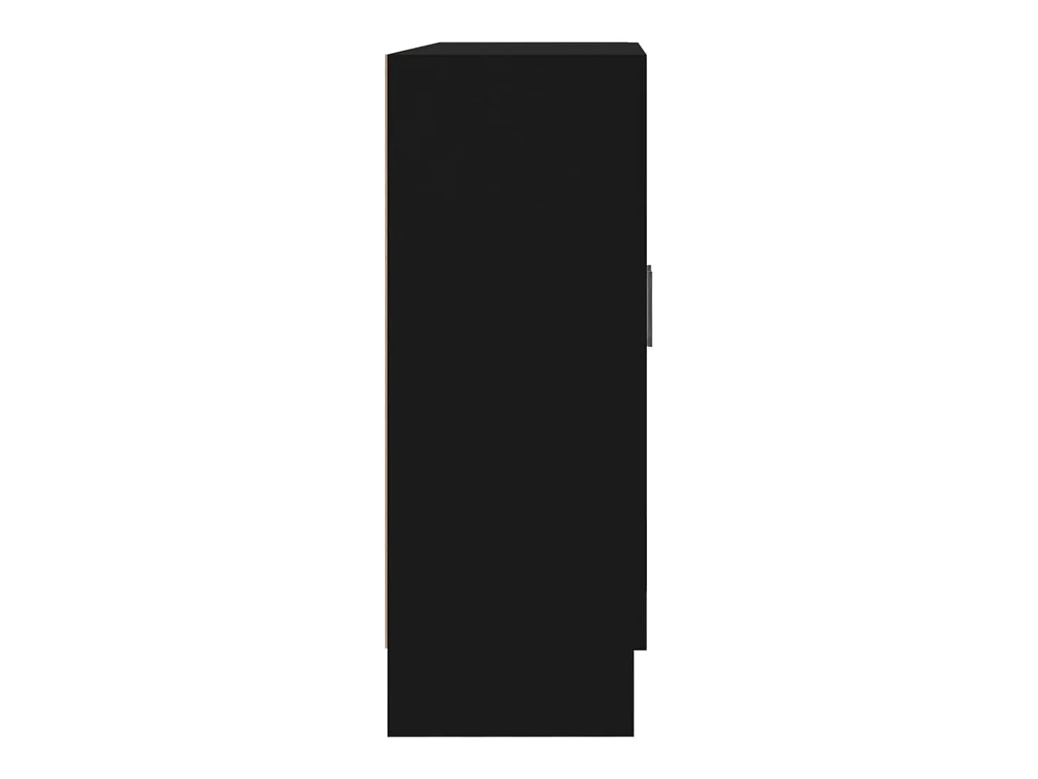 Vitrina de madera contrachapada negro 82,5x30,5x80 cm