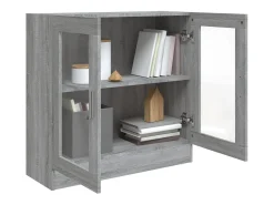 Vitrina de madera contrachapada gris sonoma 82,5x30,5x80 cm