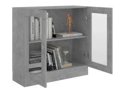 Vitrina de madera contrachapada gris hormigón 82,5x30,5x80 cm