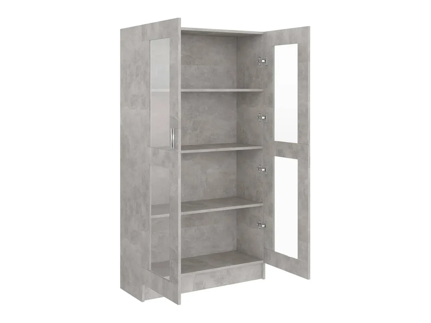 Vitrina de madera contrachapada gris hormigón 82,5x30,5x150cm