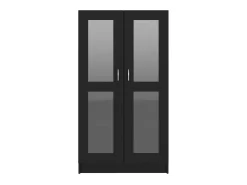 Vitrina de madera contrachapada negro 82,5x30,5x150 cm