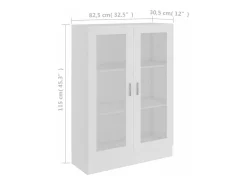 Vitrina de madera contrachapada blanco 82,5x30,5x115 cm