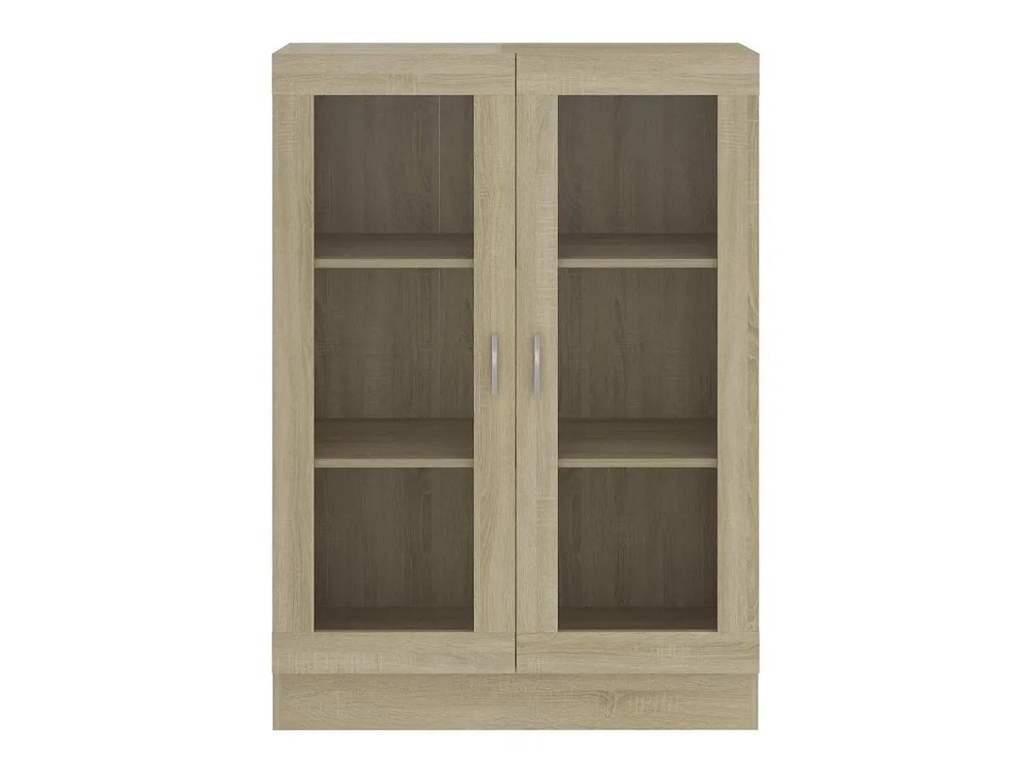Vitrina de madera contrachapada color roble 82,5x30,5x115 cm