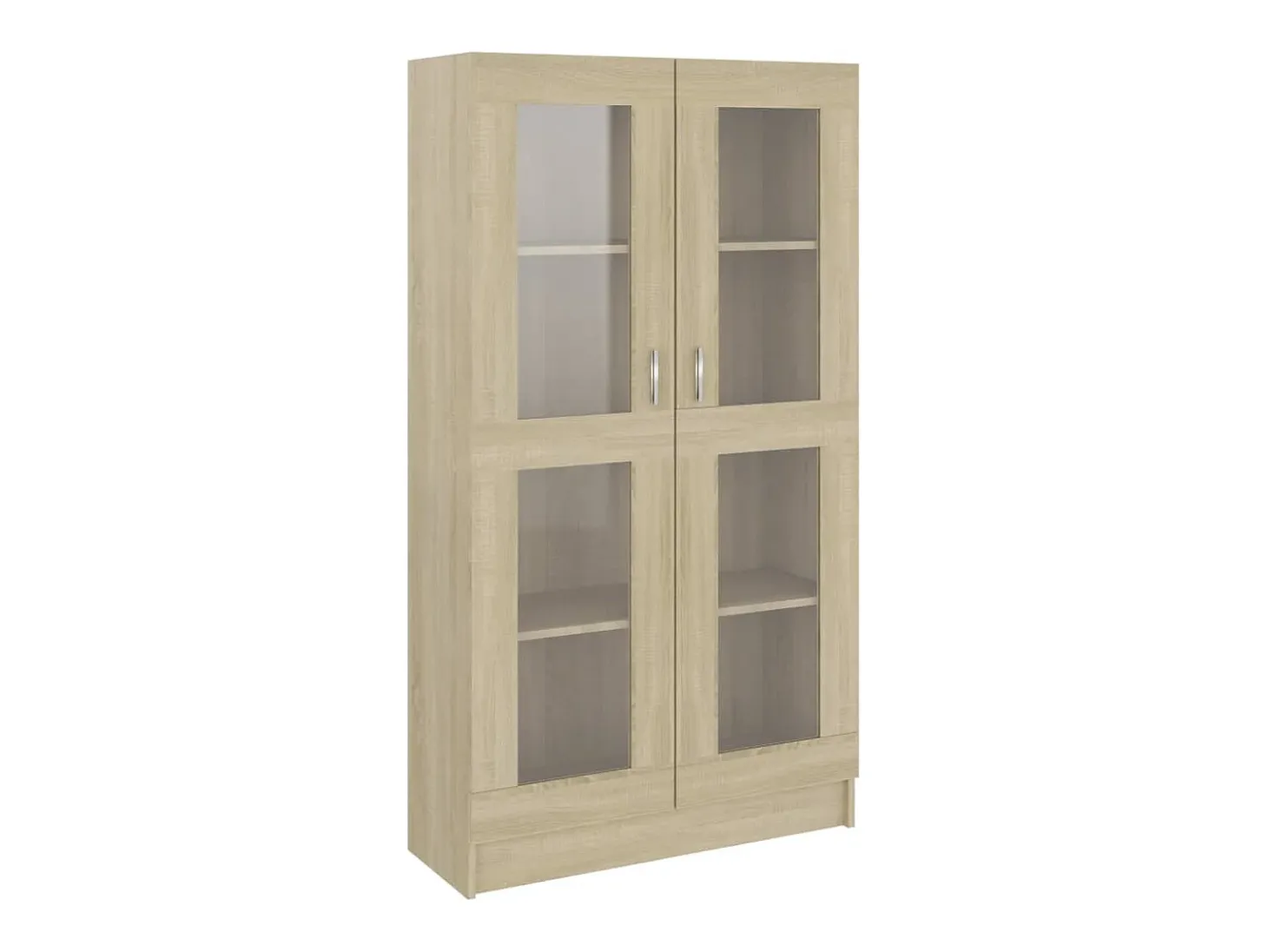 Vitrina de madera contrachapada color roble 82,5x30,5x150 cm