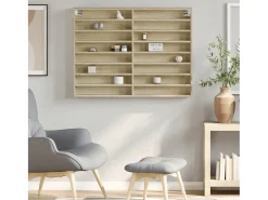 Vitrina de madera de ingeniería roble Sonoma 100x8,5x75 cm ES362029