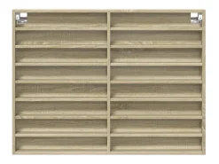Vitrina de madera de ingeniería roble Sonoma 100x8,5x75 cm ES362029