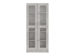 Vitrina de madera de ingeniería gris hormigón 82,5x30,5x185,5cm ES290697