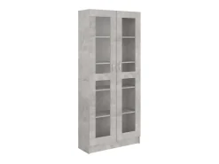 Vitrina de madera de ingeniería gris hormigón 82,5x30,5x185,5cm ES290697