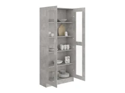 Vitrina de madera de ingeniería gris hormigón 82,5x30,5x185,5cm ES290697