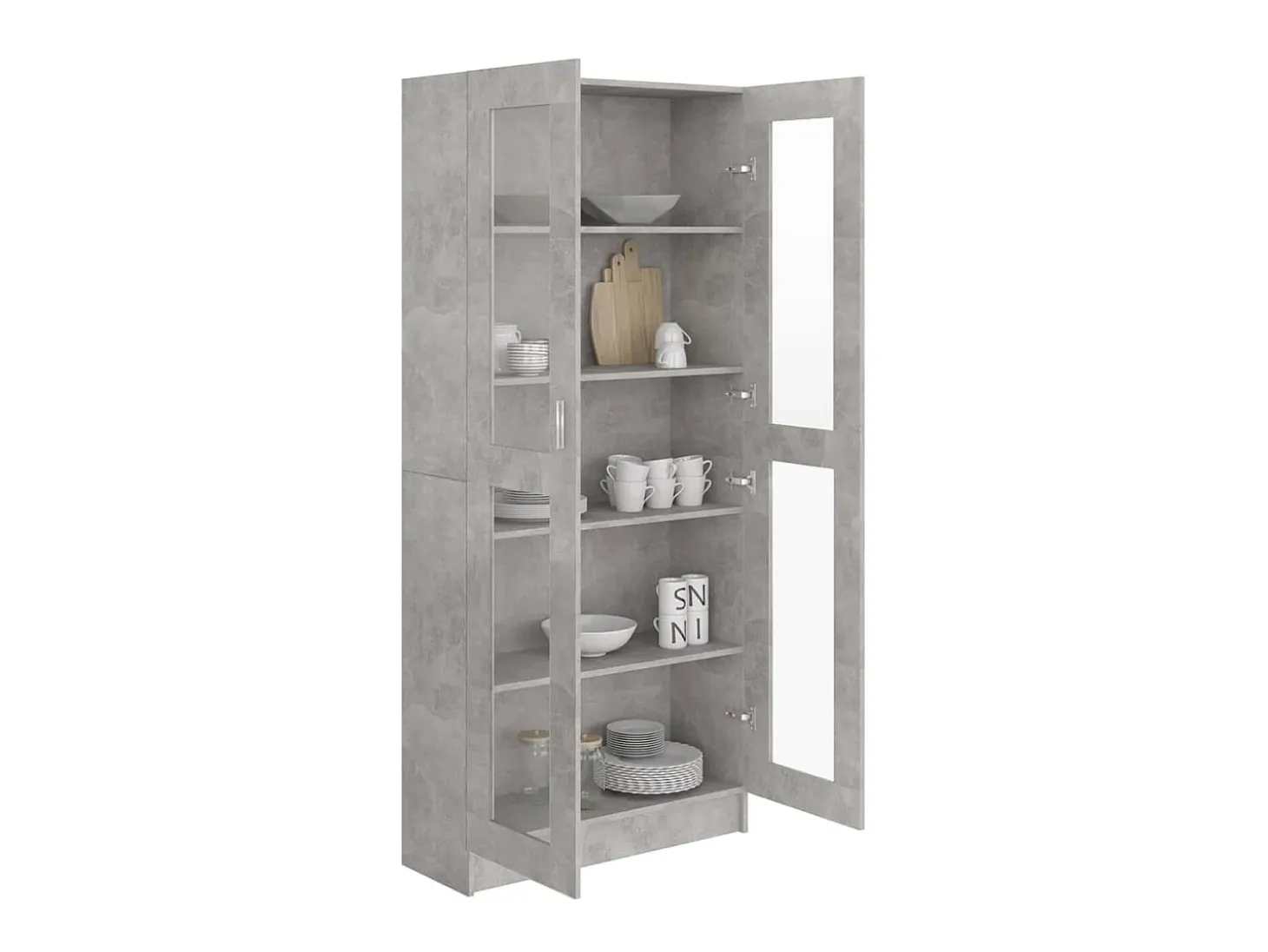 Vitrina de madera de ingeniería gris hormigón 82,5x30,5x185,5cm ES290697