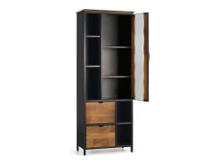 Vitrina de madera de mango y toques en metal