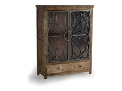 Vitrina de madera de mango marrón envejecida