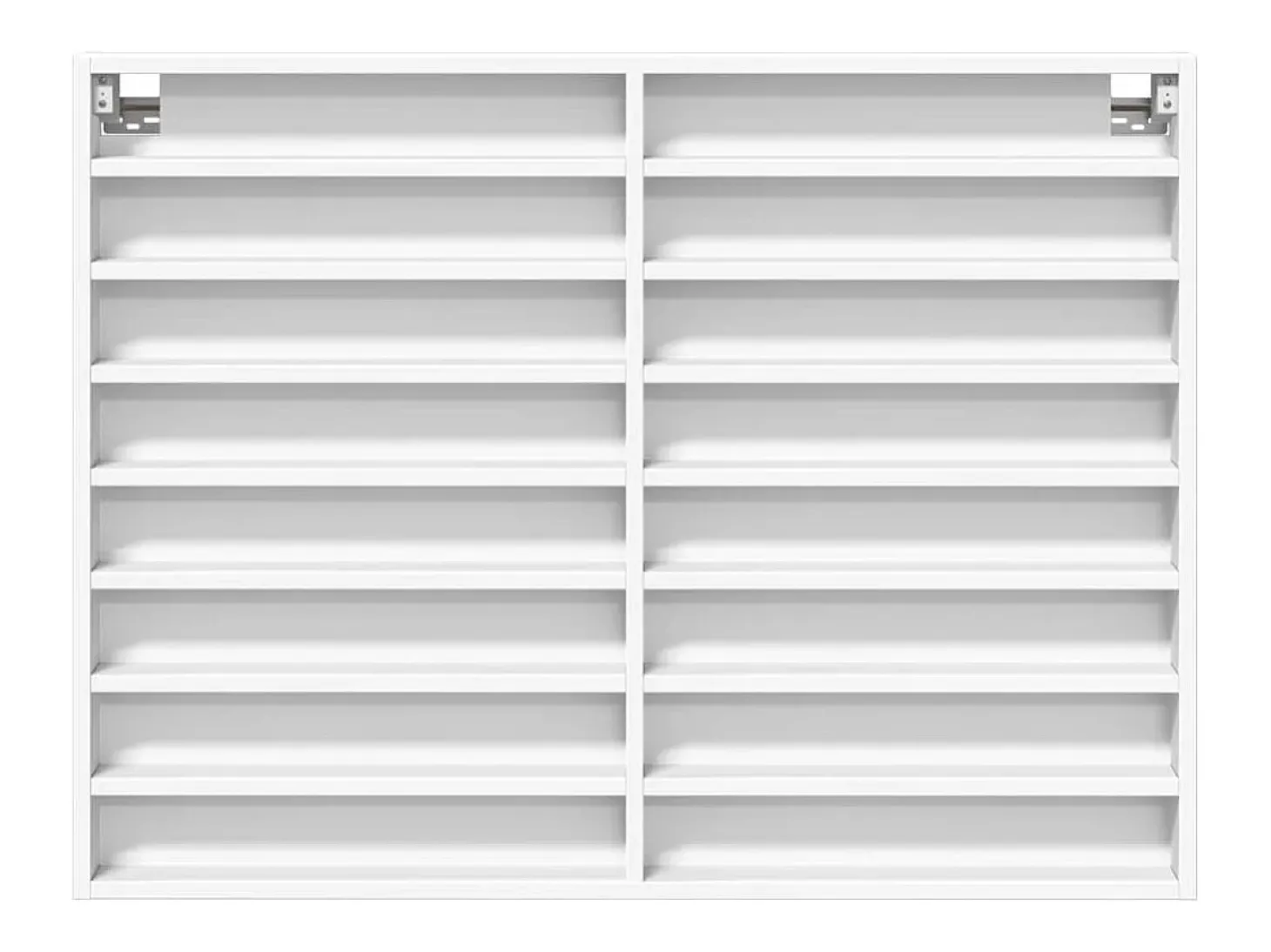 Vitrina de madera ingeniería blanca 100x8,5x75 cm