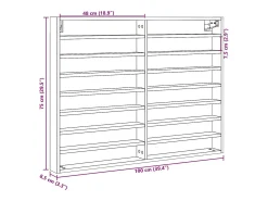 Vitrina de madera ingeniería blanca 100x8,5x75 cm
