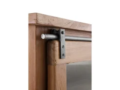 Vitrina de madera maciza de acacia reciclada